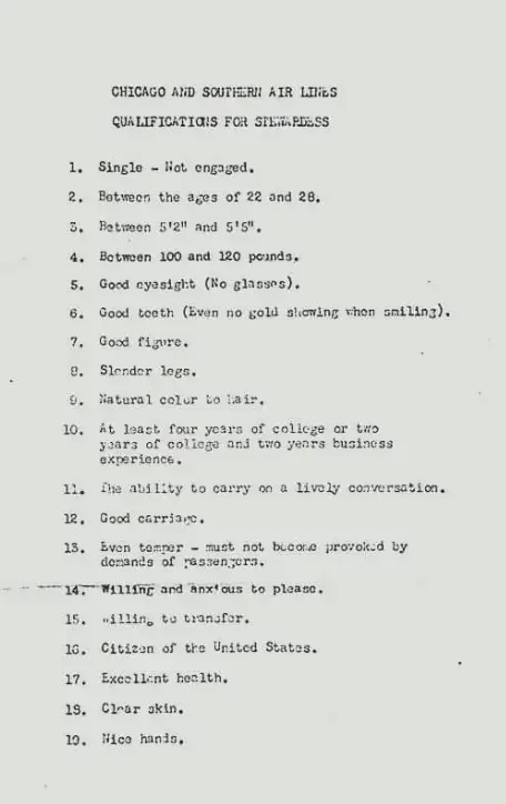 A Look Back at 1954 Airline Stewardess Guidelines: The MAGA 'Tradwife' Checklist for 2025