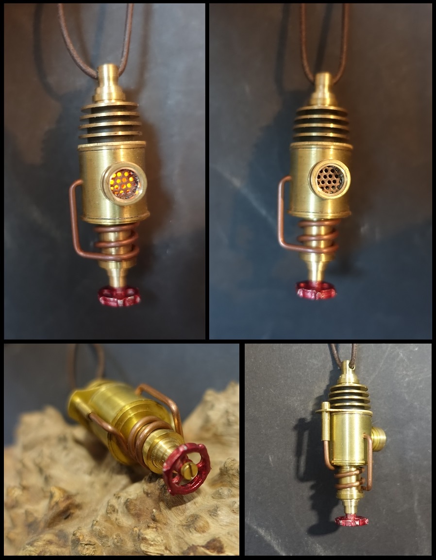 Illuminated Steampunk Reactor Pendant: A Unique Accessory
