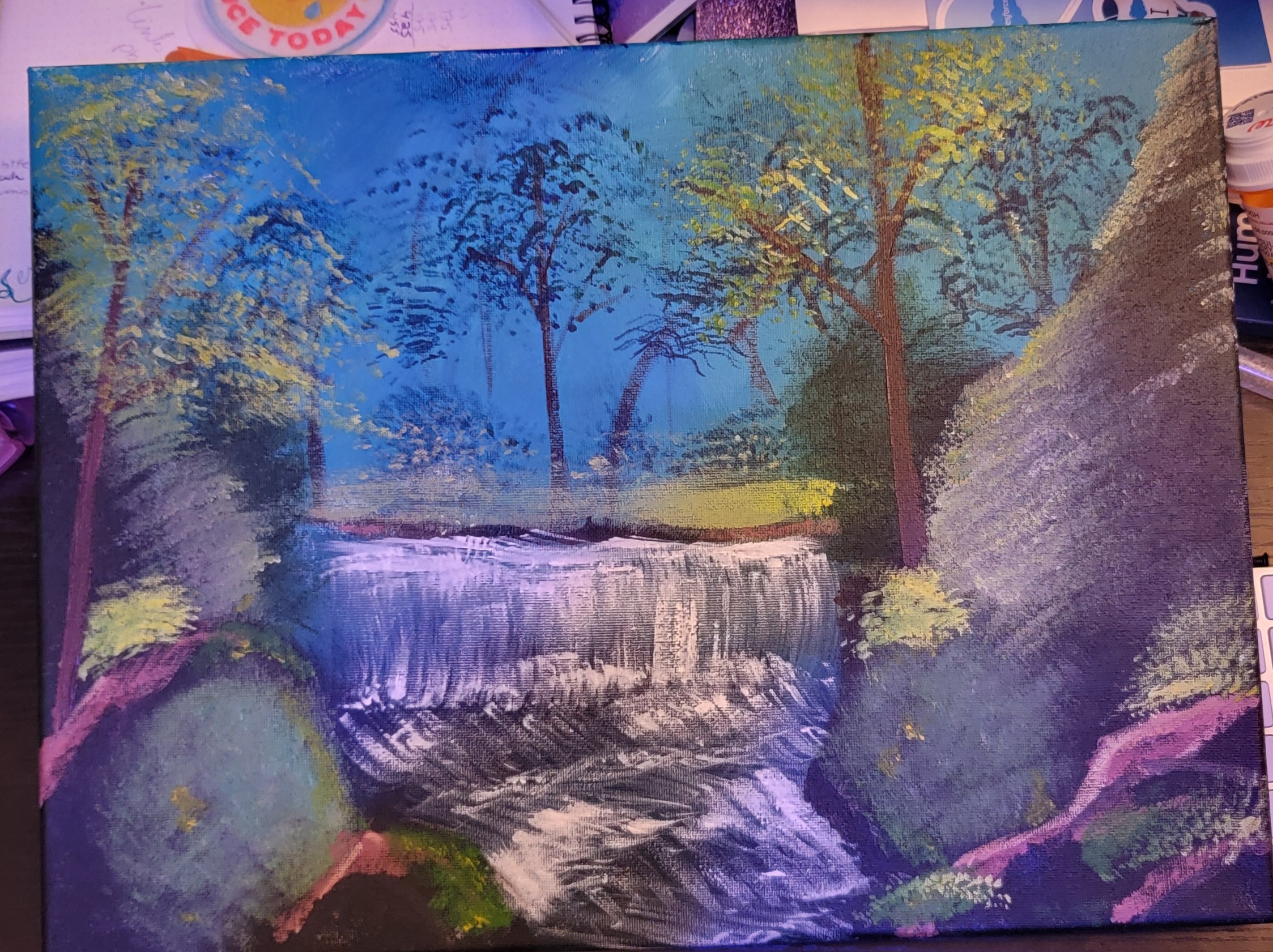 We Had an Amazing Bob Ross Night Following a Tutorial - Check Out Our Masterpieces!