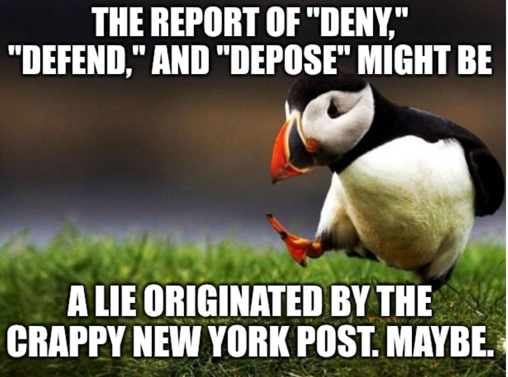 Every article seems to be echoing the New York Post...