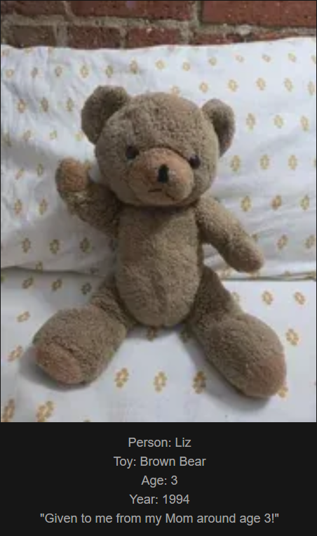 Day 871: Join me on my website www.saidtheskinhorse.com to celebrate our cherished childhood toys! Meet Brown Bear, the latest addition!