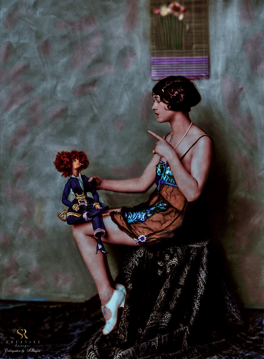 A Glimpse into the Past: Ziegfeld Follies Dancer Captured by Alfred Cheney Johnston in 1920, Colorized by Sergey V. Rauzin in 2023