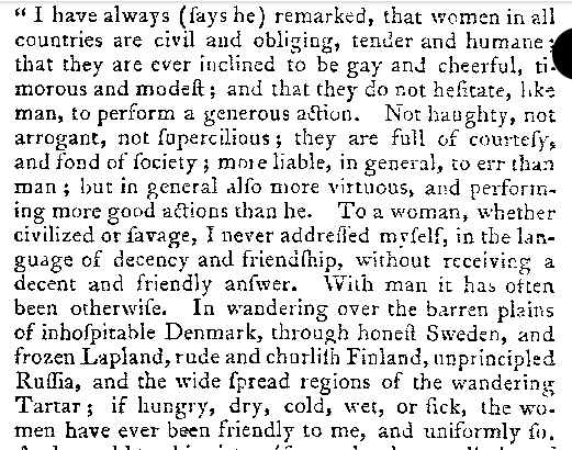 This 18th Century traveler expressed gratitude to the generous women he encountered throughout northern Europe