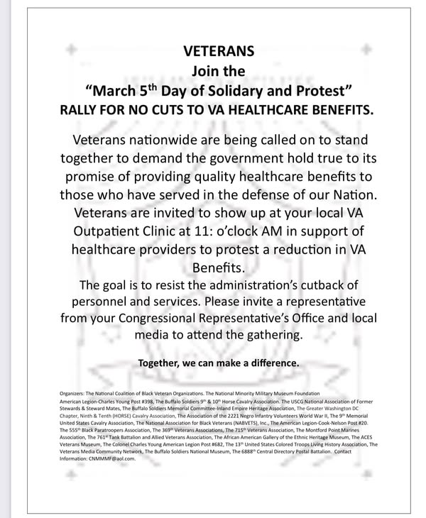 March 5th: Standing Together Against VA Healthcare Cuts