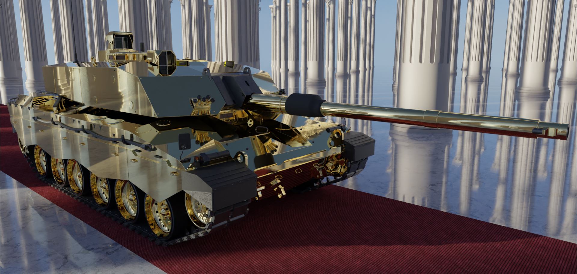 Incredible 3D Model of a Solid Gold Challenger 3 Main Battle Tank