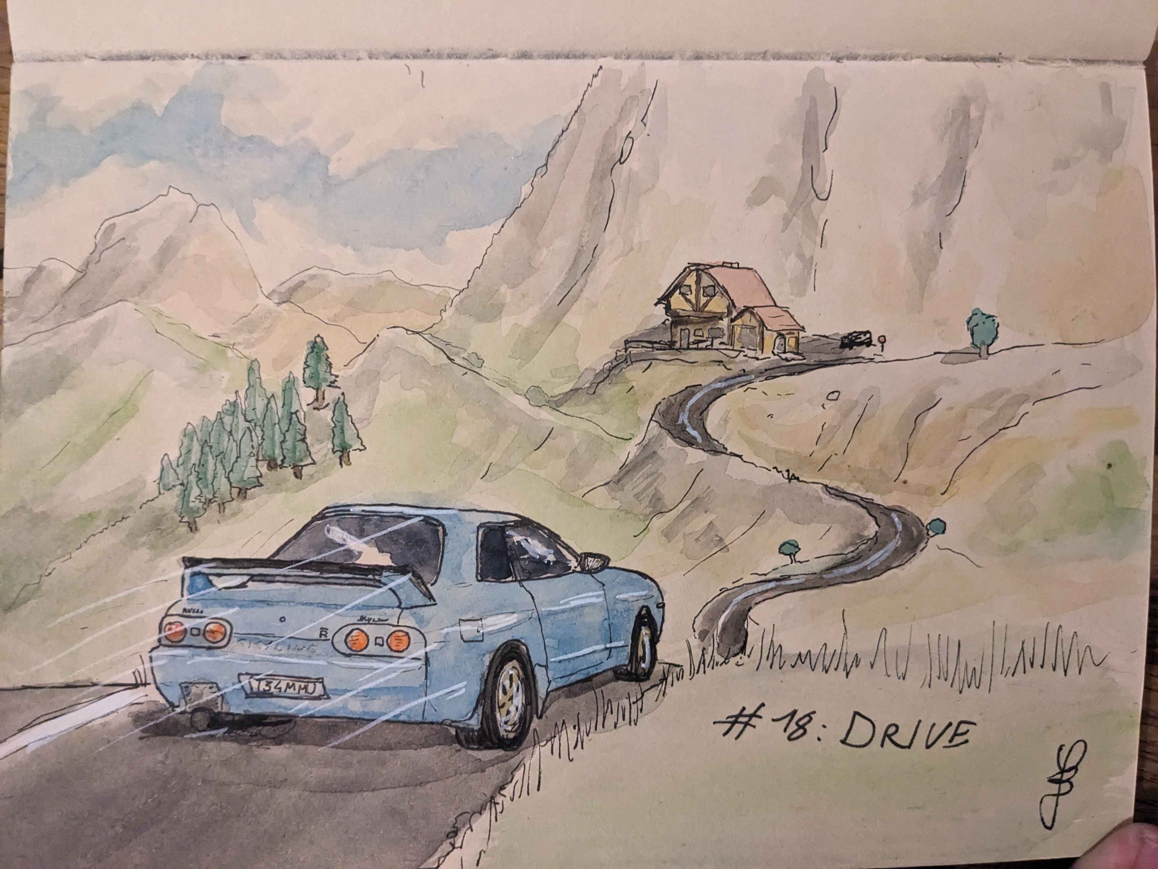 Inktober Day 18: The Art of Driving