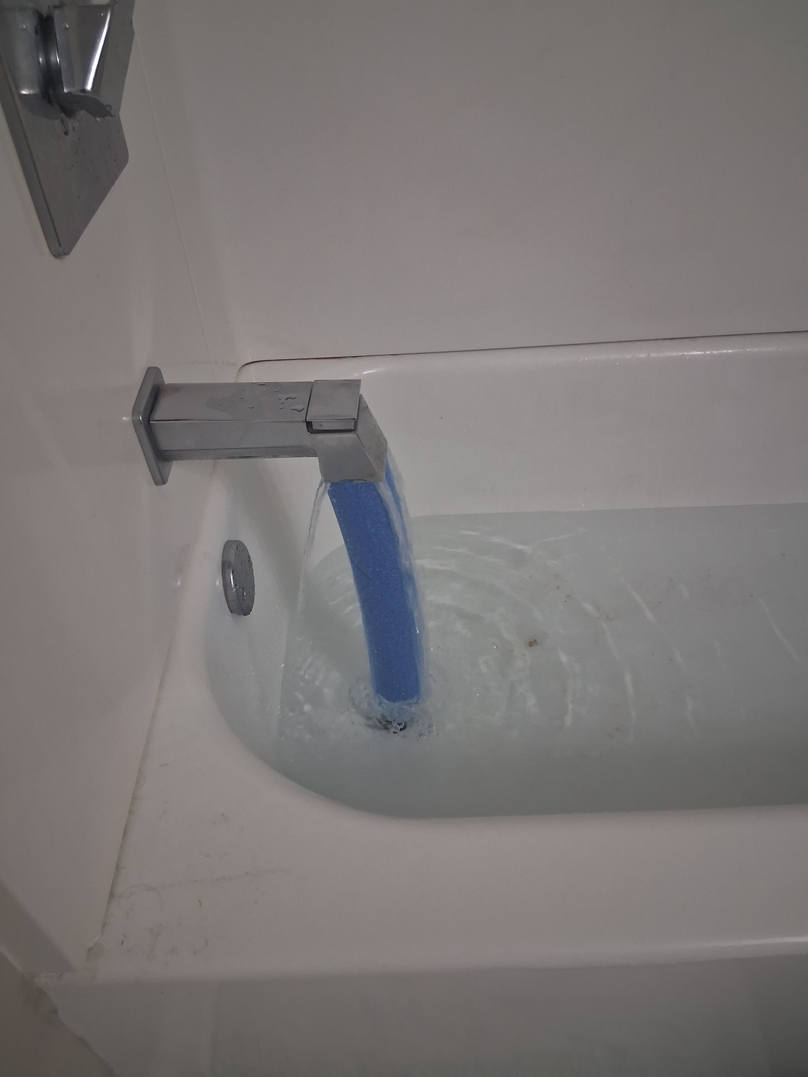 When Your Tub Plug Just Won't Cooperate and Your Fiancé Claims Genius with a Pool Noodle