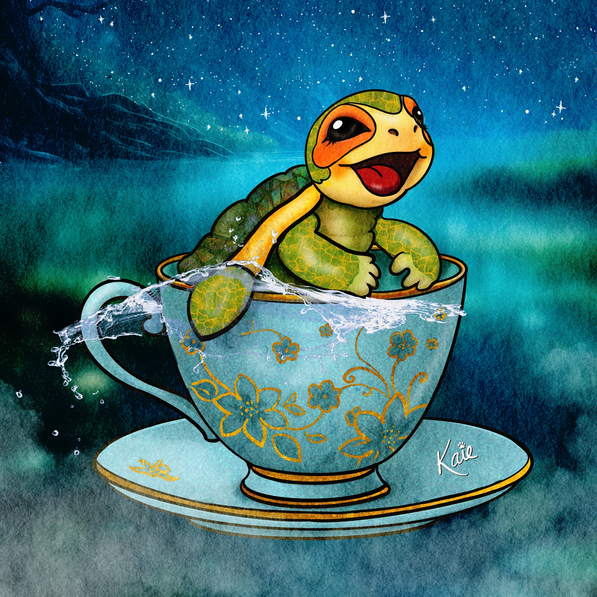 Cheer Up with This Adorable Teacup Turtle! What’s Your Tea Preference?