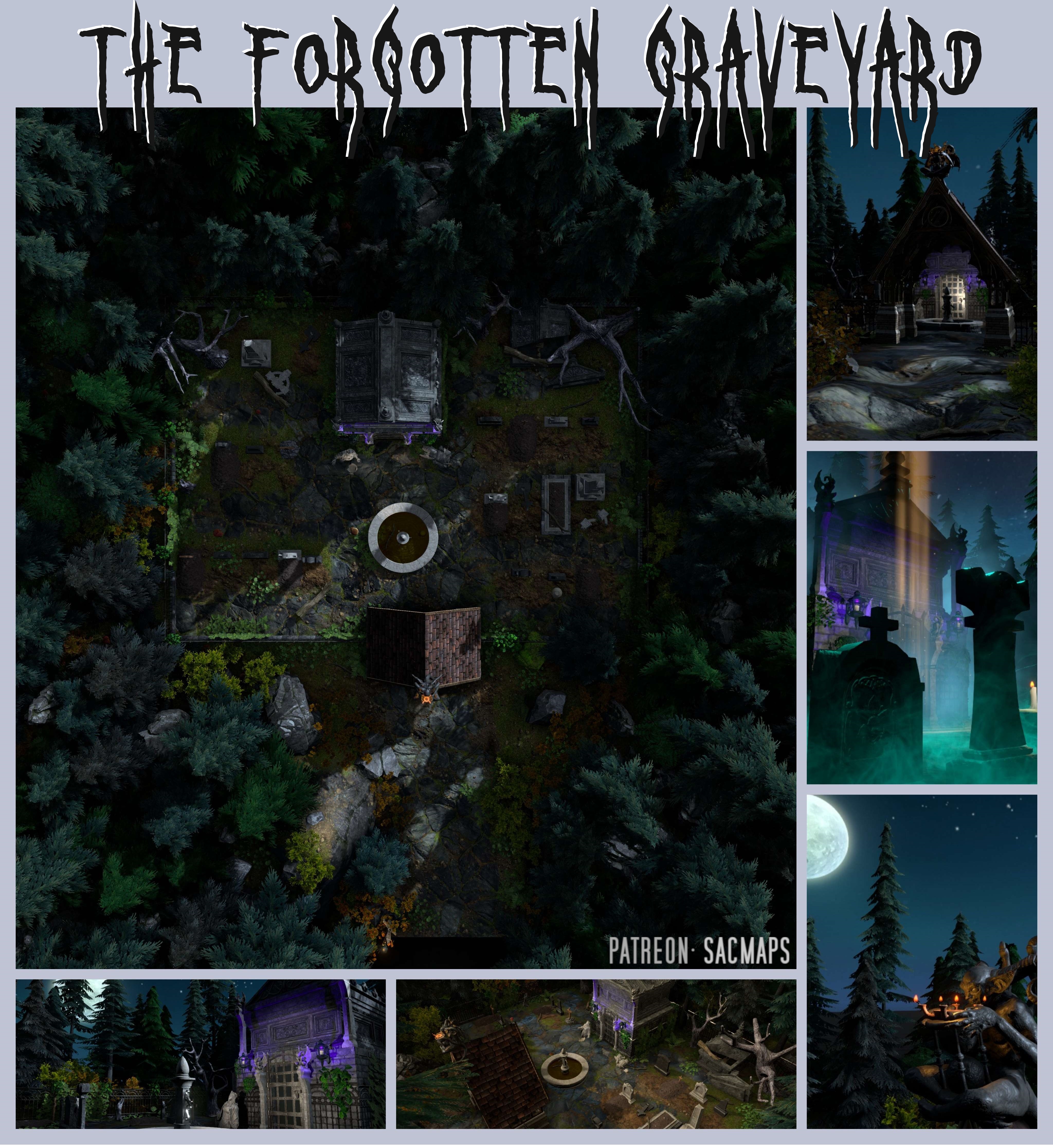 Exploring The Forgotten Graveyard: Free DnD and TTRPG Maps