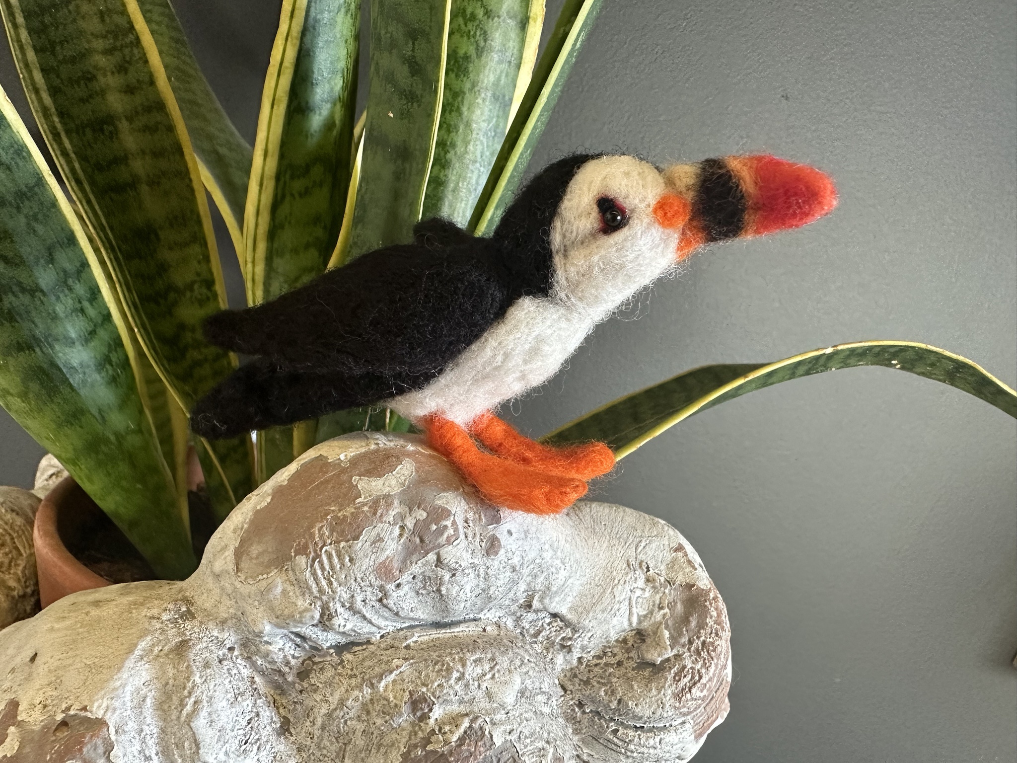 Adorable Felted Puffin Creation