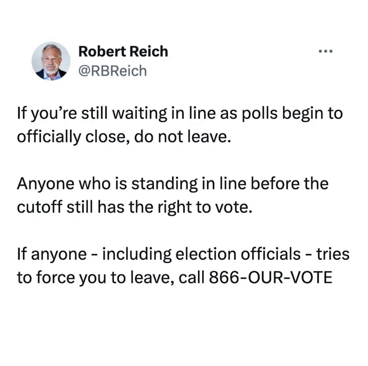 Don't abandon your spot in the voting line!