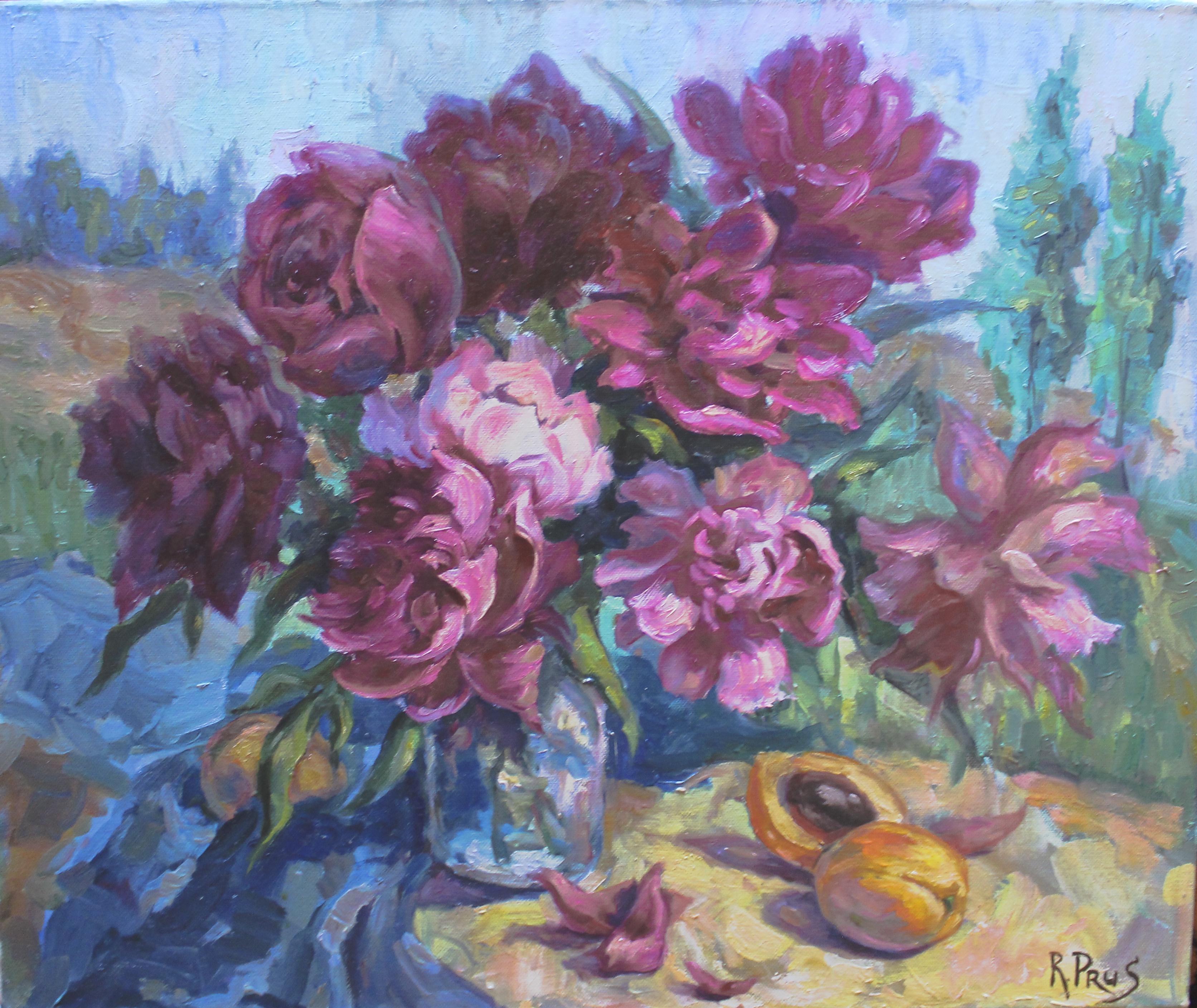 Peonies: My Artistic Expression in Oil on Canvas