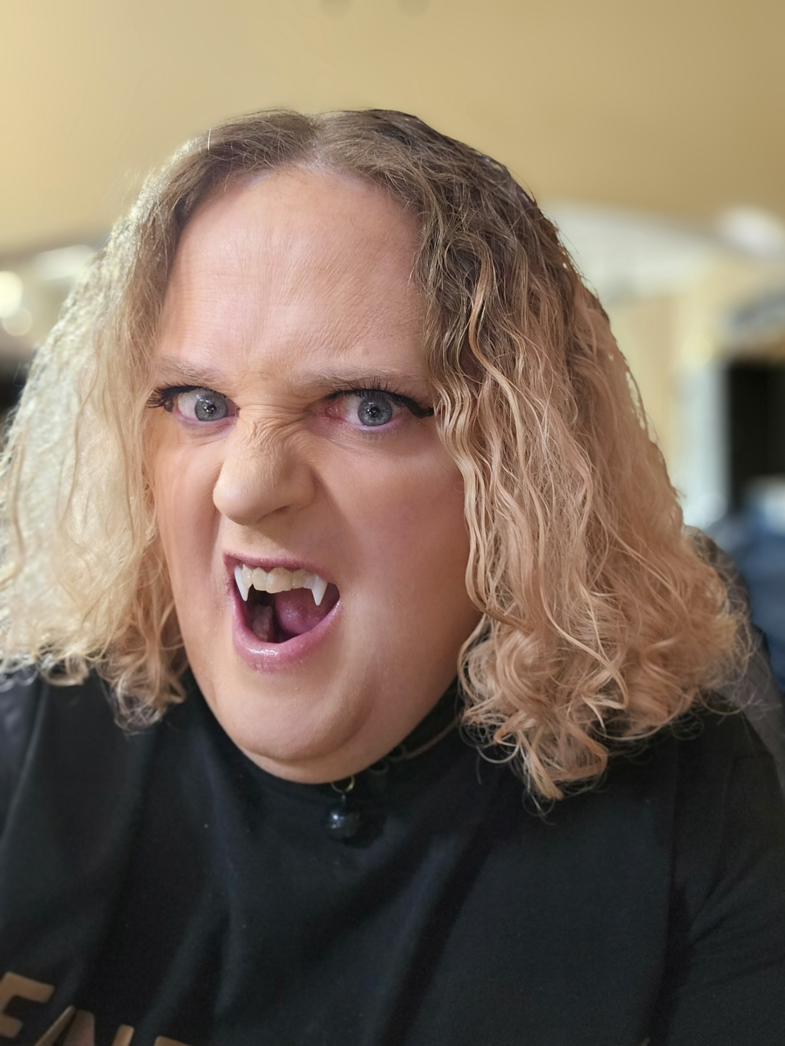 I Couldn't Fully Dress Up, But Those Vampire Fangs Are a Must!