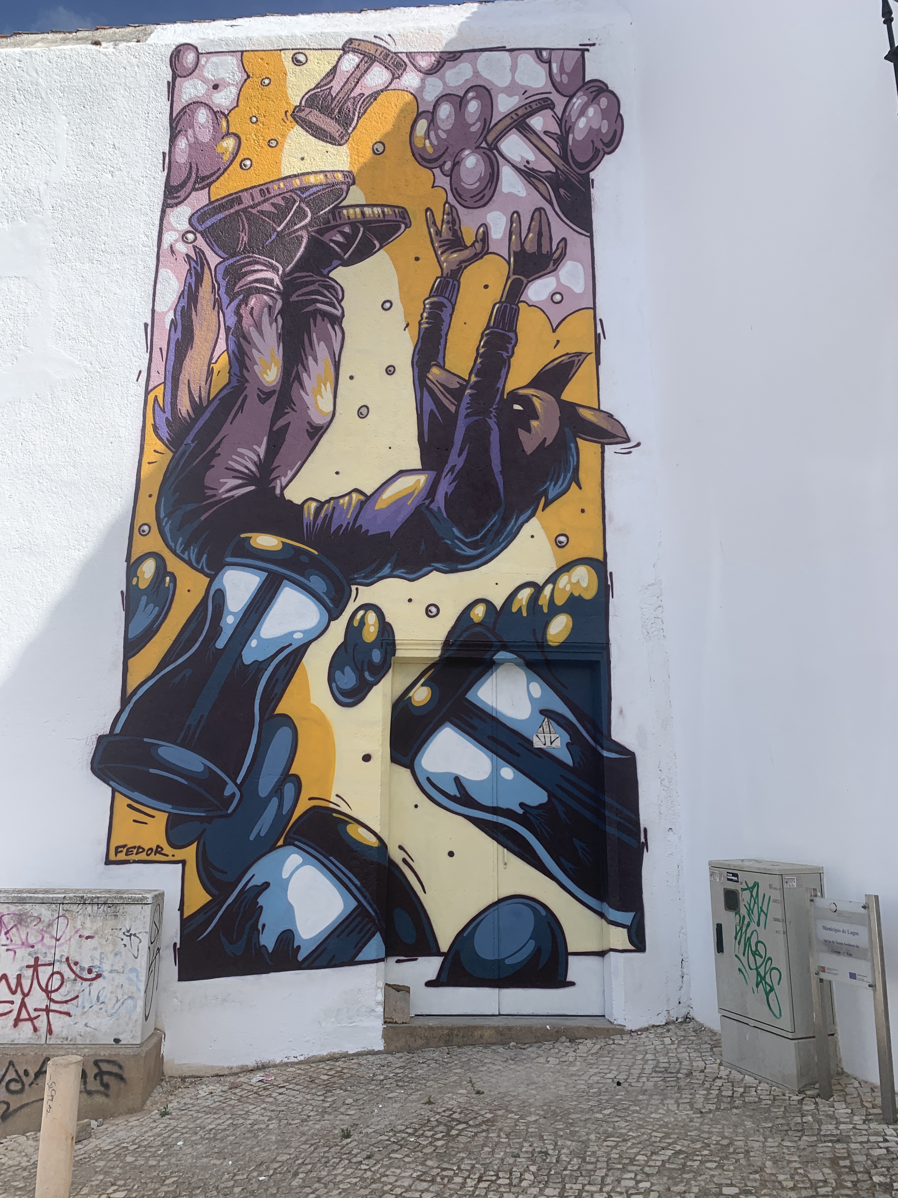 Street Art in Lagos, Portugal: The Flying Fox Phenomenon