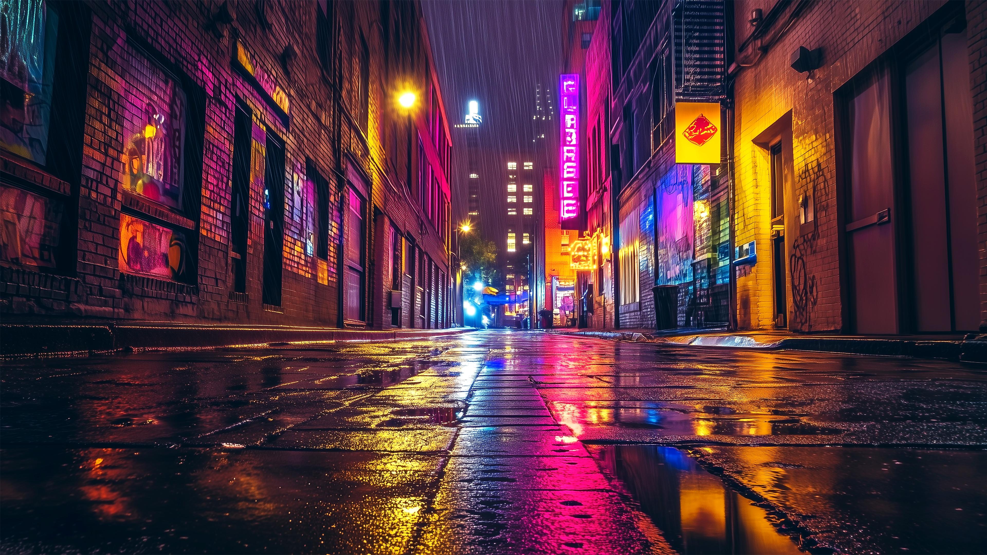 Vibrant Neon City Wallpaper to Brighten Your Screen