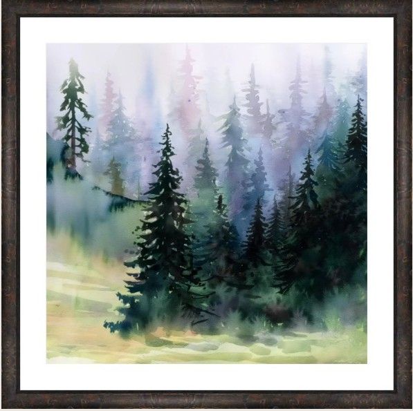 Enchanting Misty Forest in Soft Hues - Perfect for Your Wall!