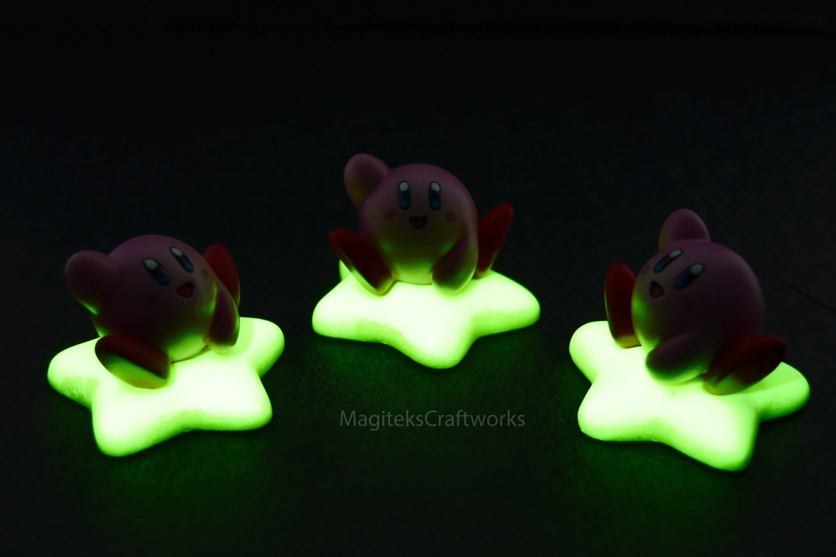 Kirby Riding on a Glowing Star