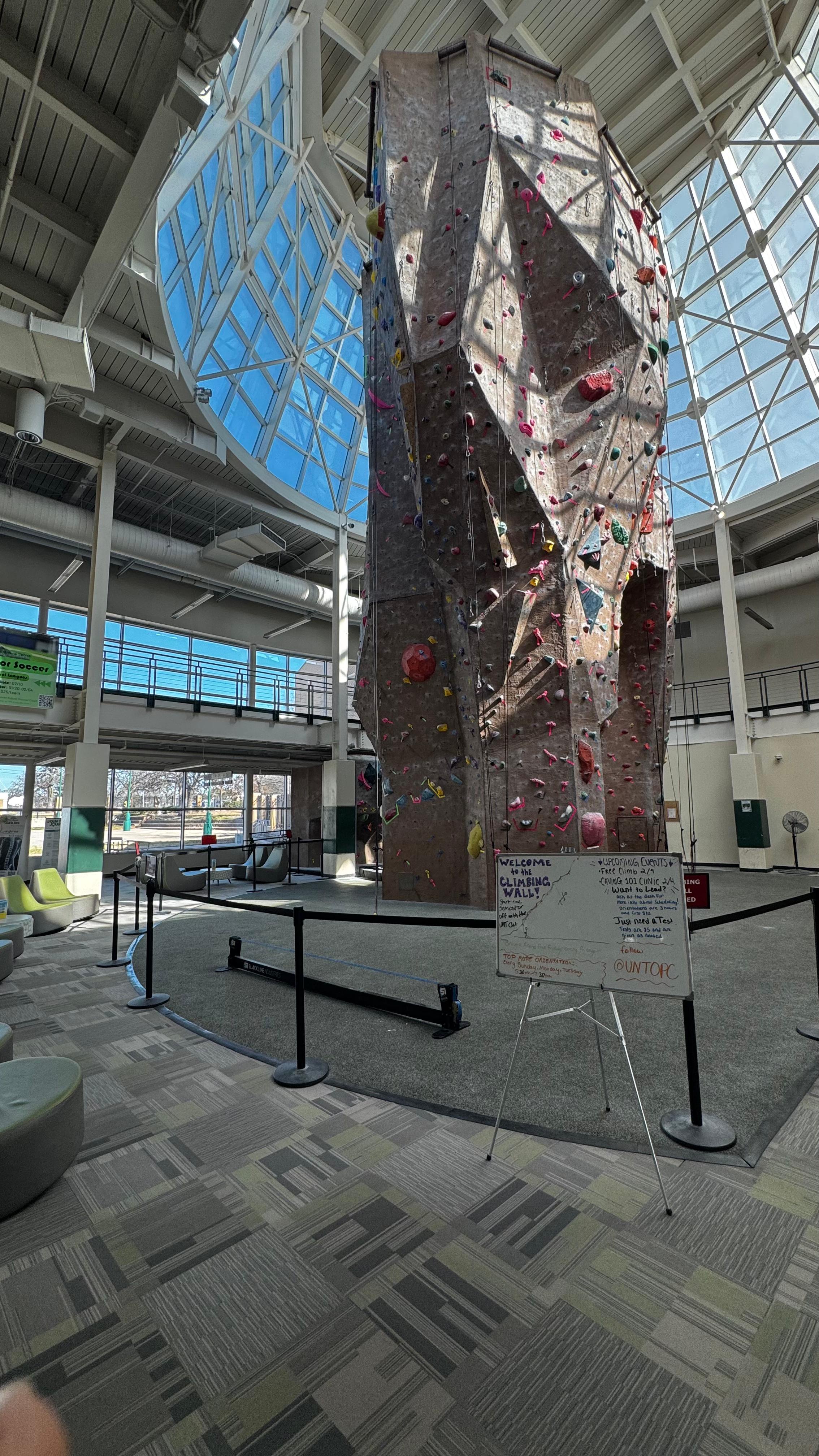 Scaling the UNT Climbing Wall