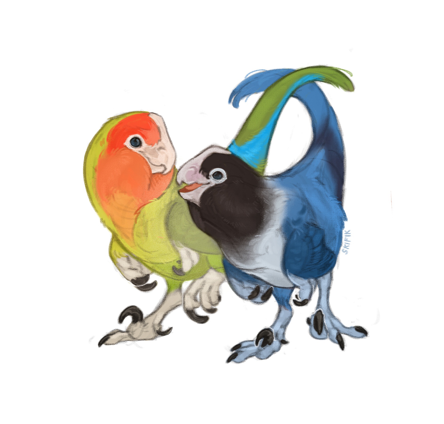 Meet the dynamic duo: Mango Birb and Blueberry Birb