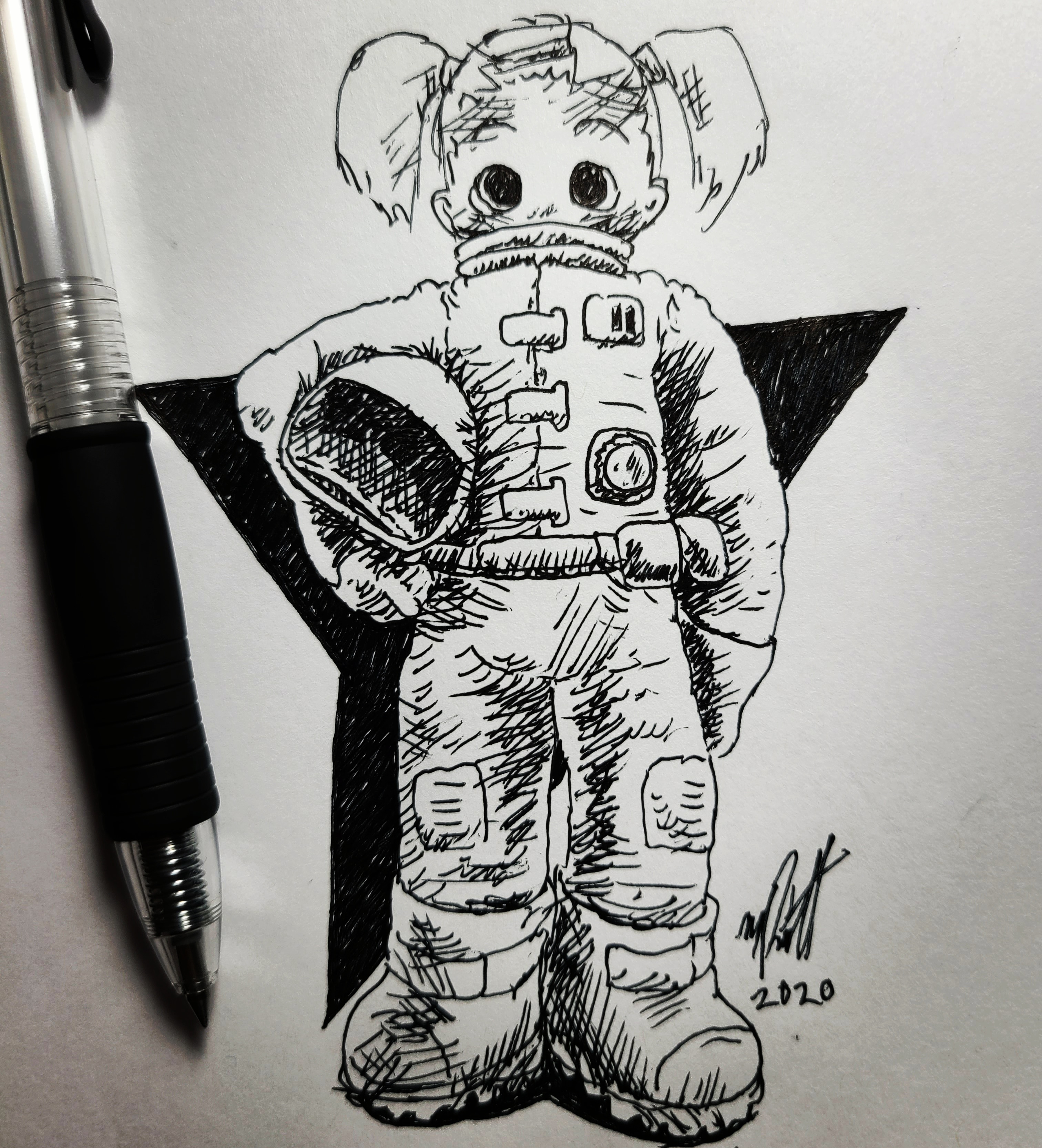 Sharing my daily art: check out this adorable astronaut!