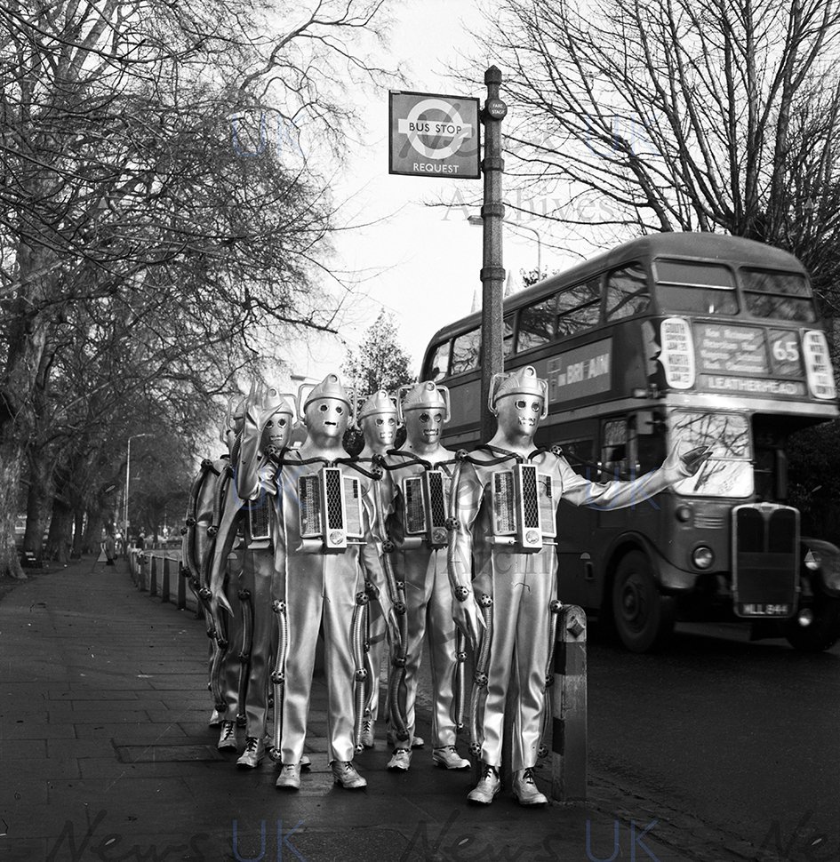 The Cybermen Awaiting Their Ride at Ealing Studios in 1967