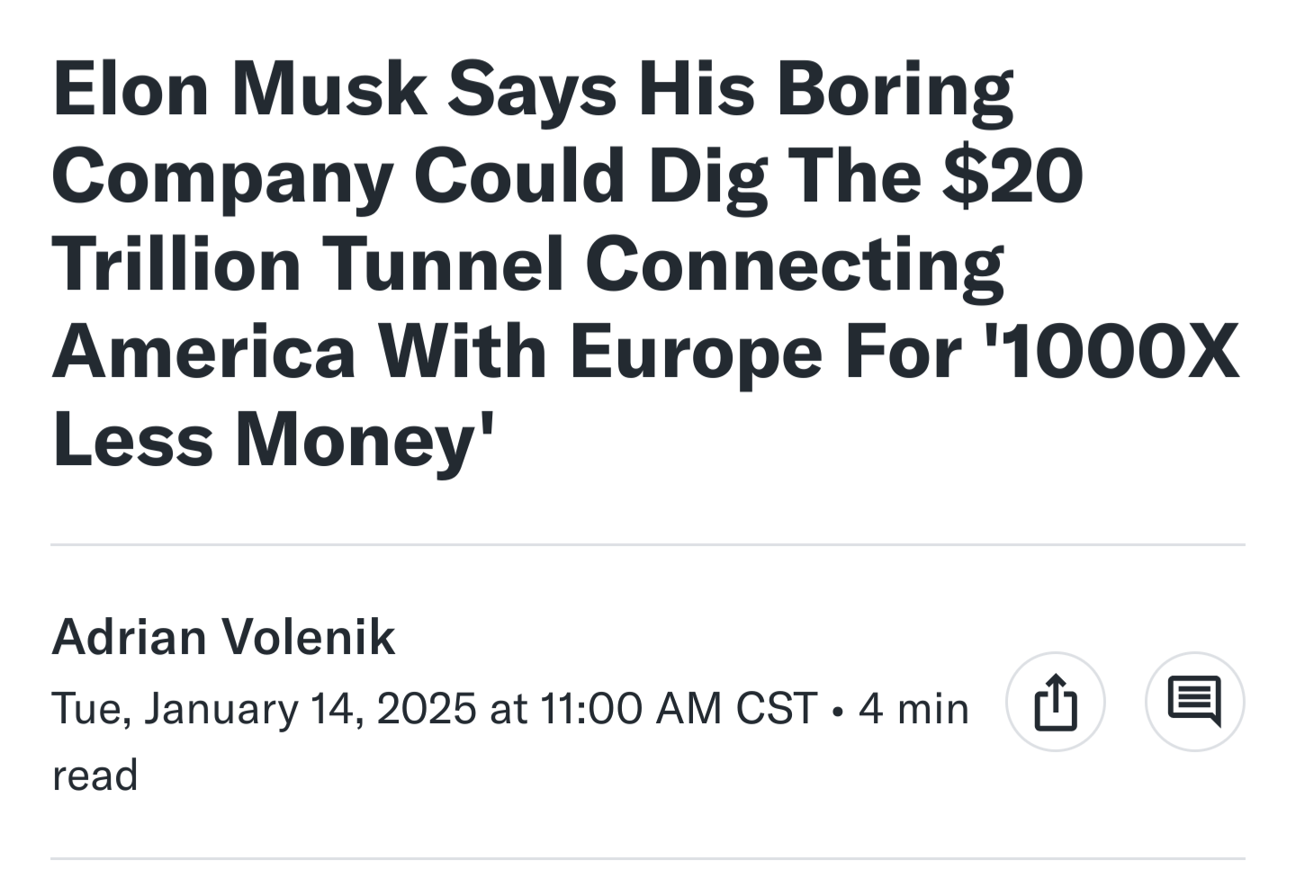 Musk Promises a Cheaper Solution, Count Me In!