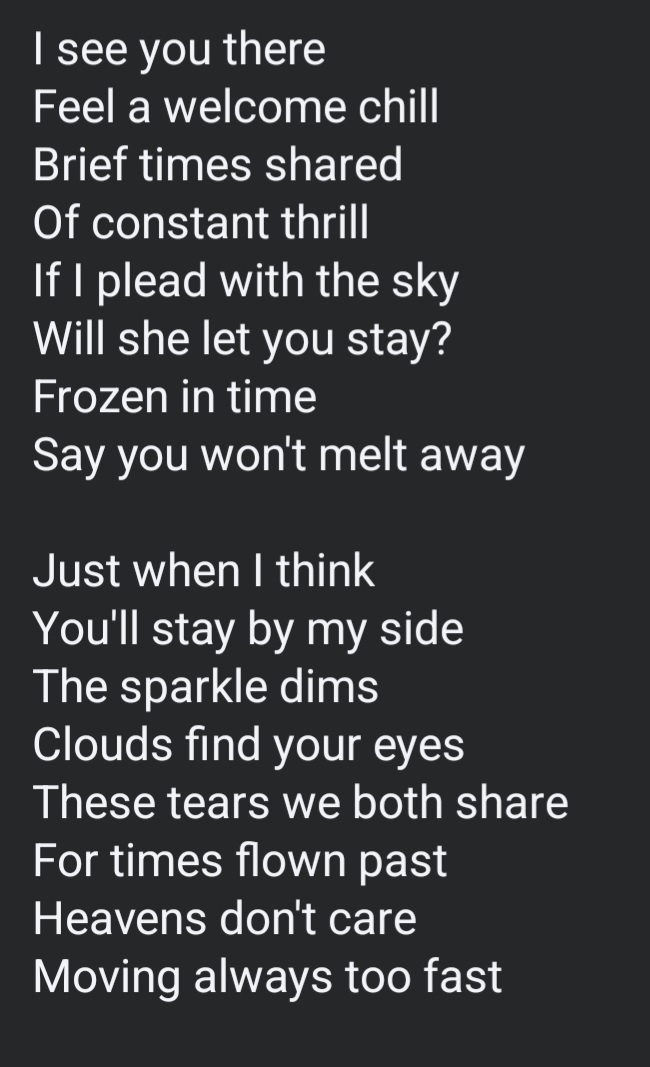 A heartfelt poem crafted by yours truly