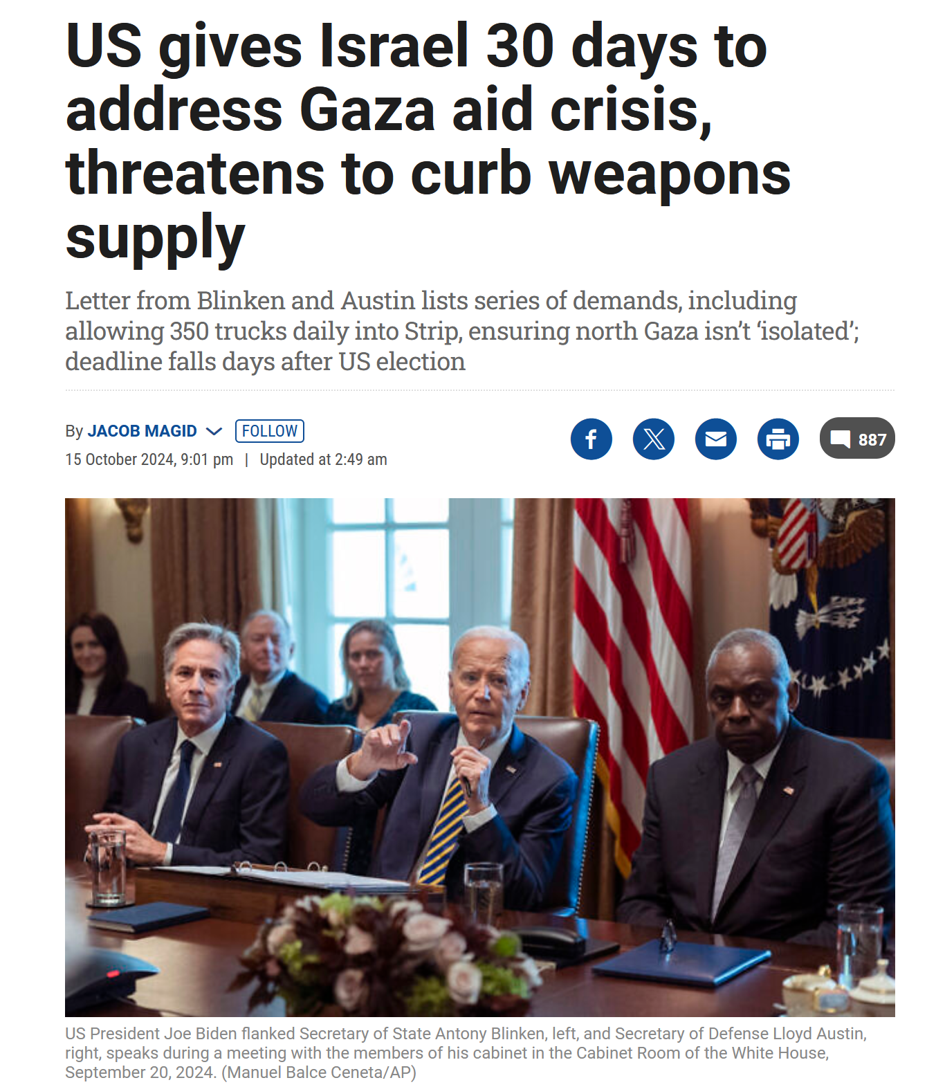 Biden's 30-Day Deadline on Gaza Aid: Did He Take Action Against Israel's Actions? Not at All.
