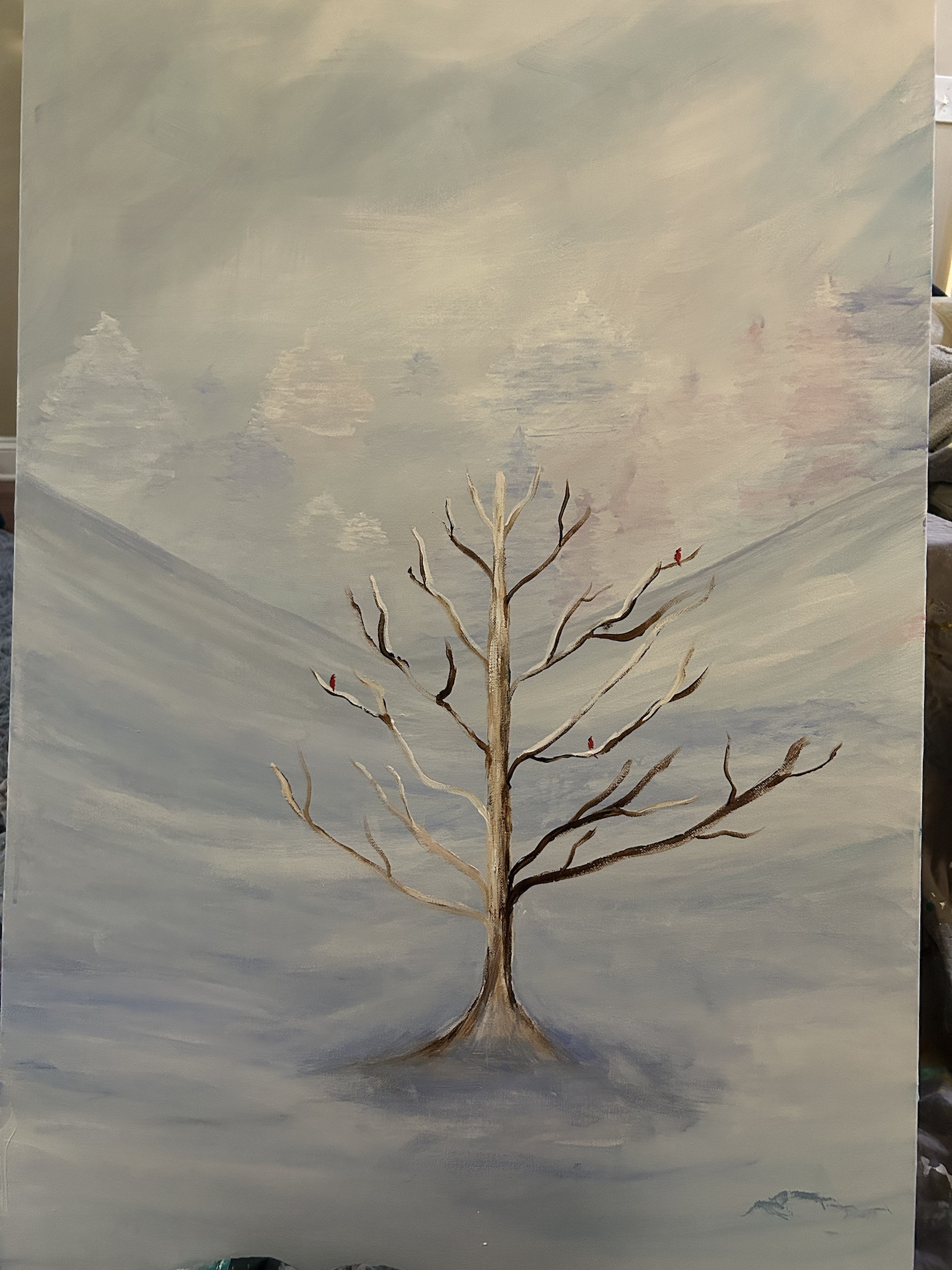 Inspired by the snowstorms: What do you think of my latest painting?