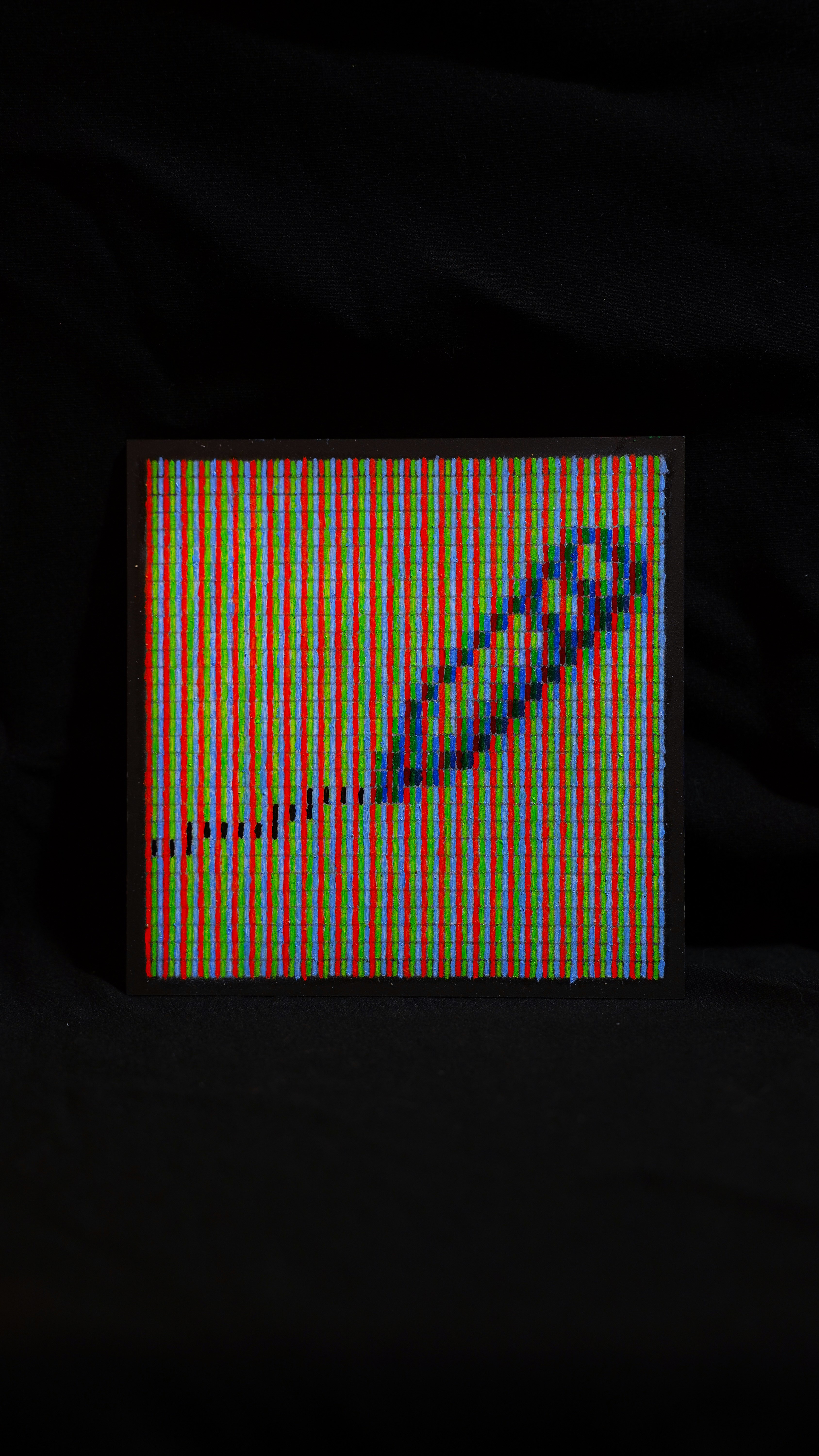 Artistic Pencil Cursor with a Magenta Line - RGB Oil Painting on a 6x6 Panel