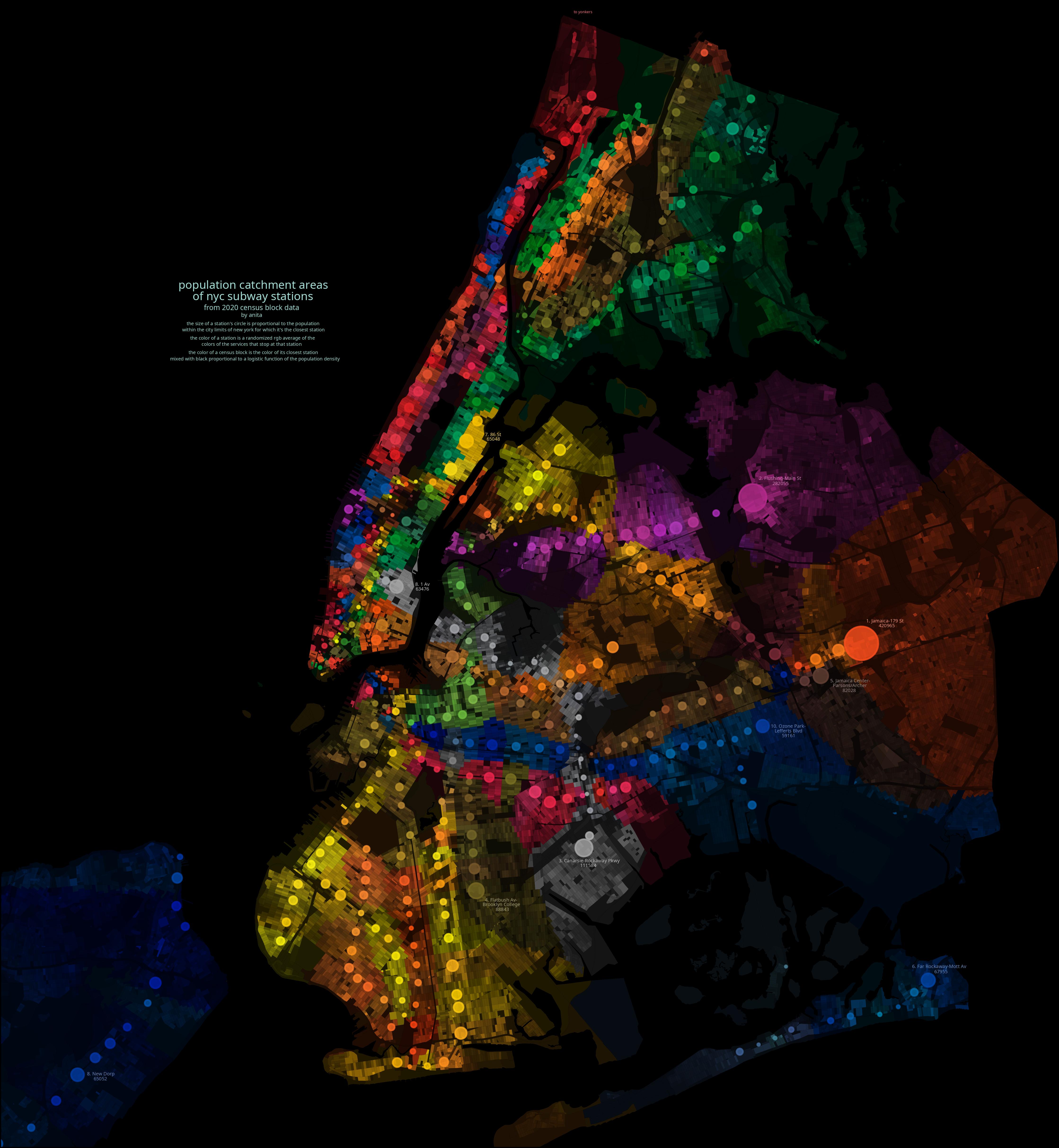 Mapping the Population Catchment of NYC Subway Stations