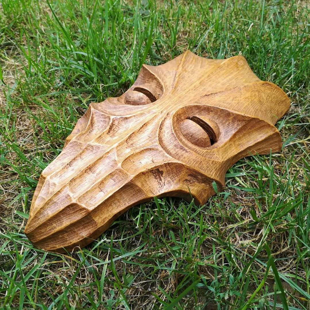 Intricate Woodcarving of Ahzidal's Mask