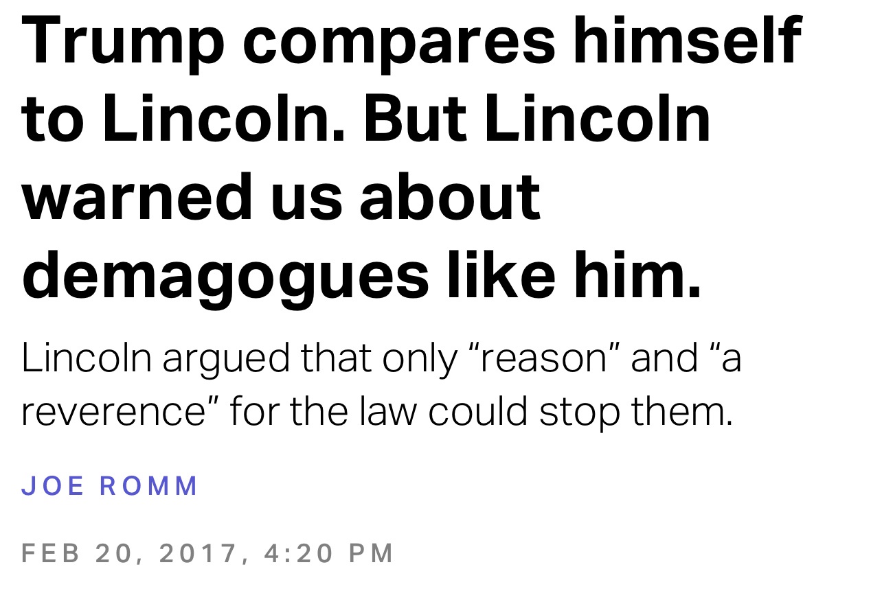 Lincoln's Timeless Advice on Stopping Trump