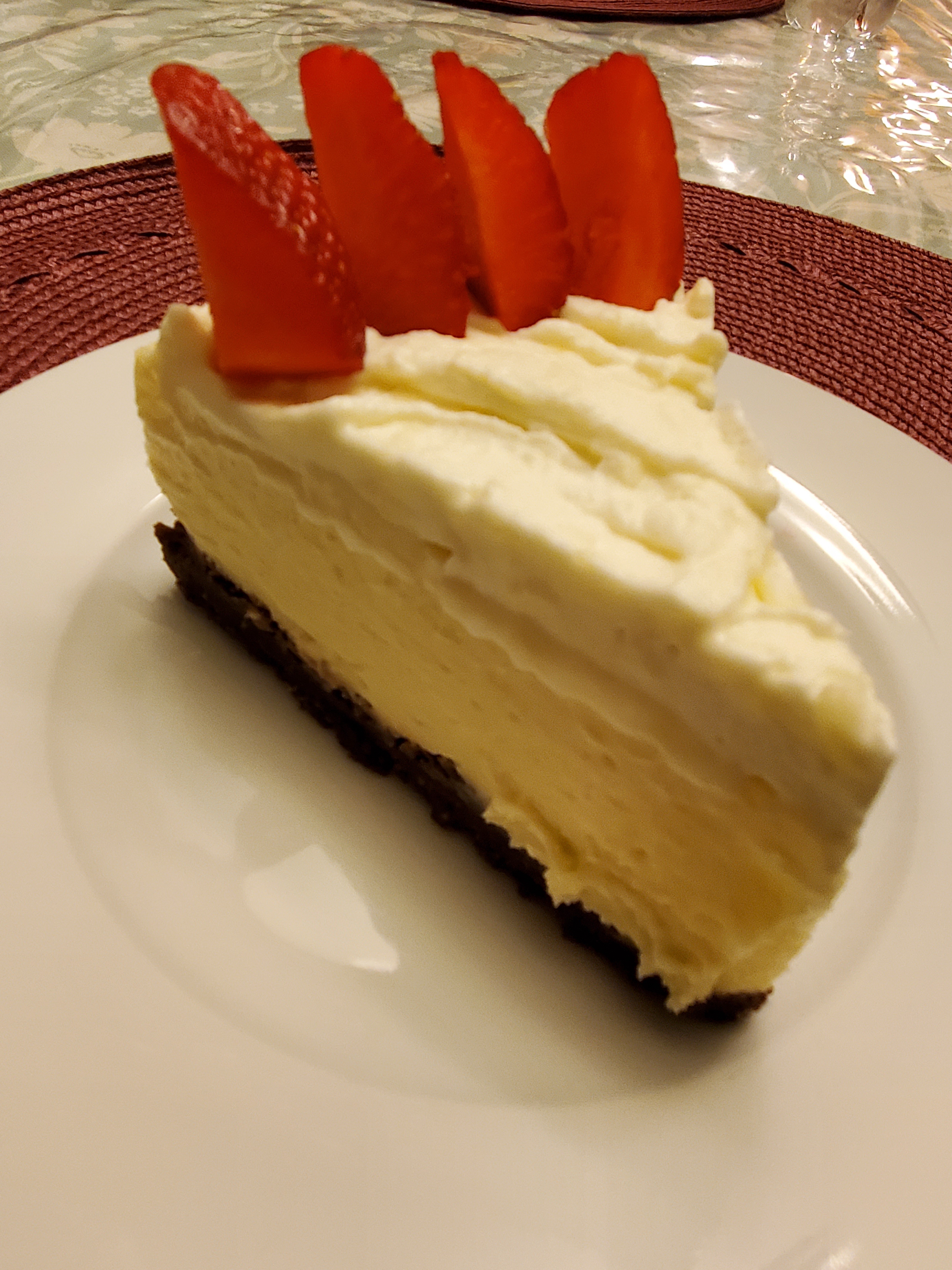 Indulge in this luscious White Chocolate Cheesecake topped with creamy White Chocolate Mousse!