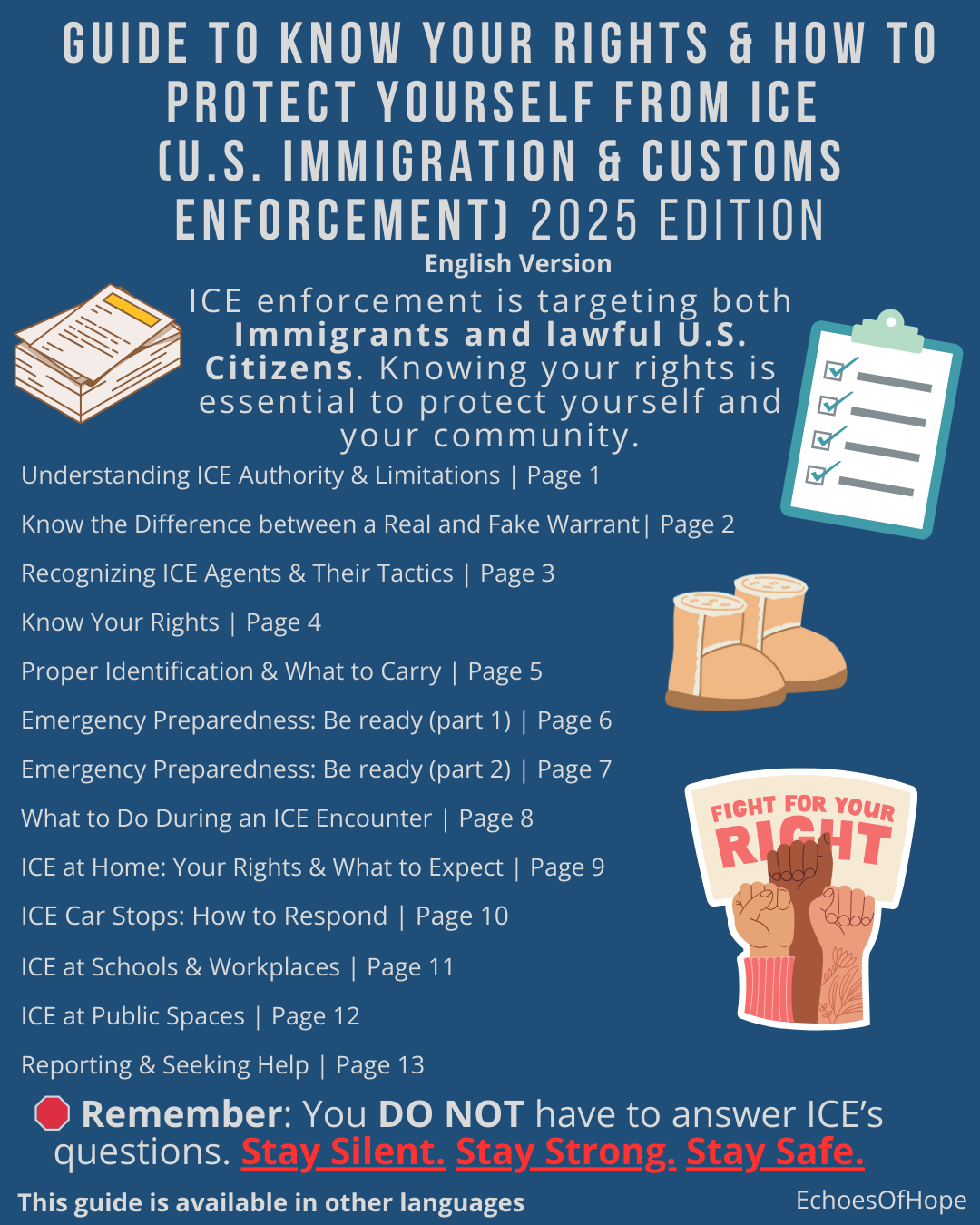 Know Your Rights: Safeguard Yourself from ICE (U.S. Immigration and Customs Enforcement) - English version