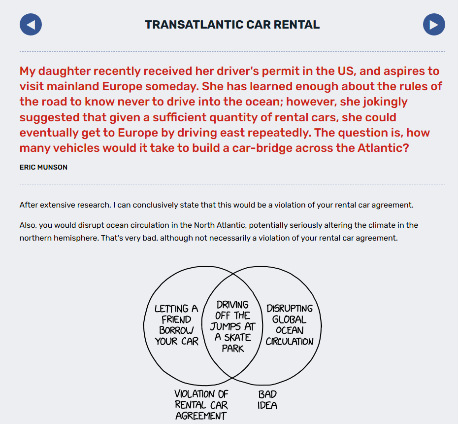 Xkcd's What If? Explores Transatlantic Car Rentals