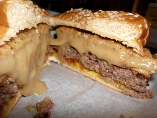 Indulge in a Burger Topped with a Deep Fried Gravy Patty