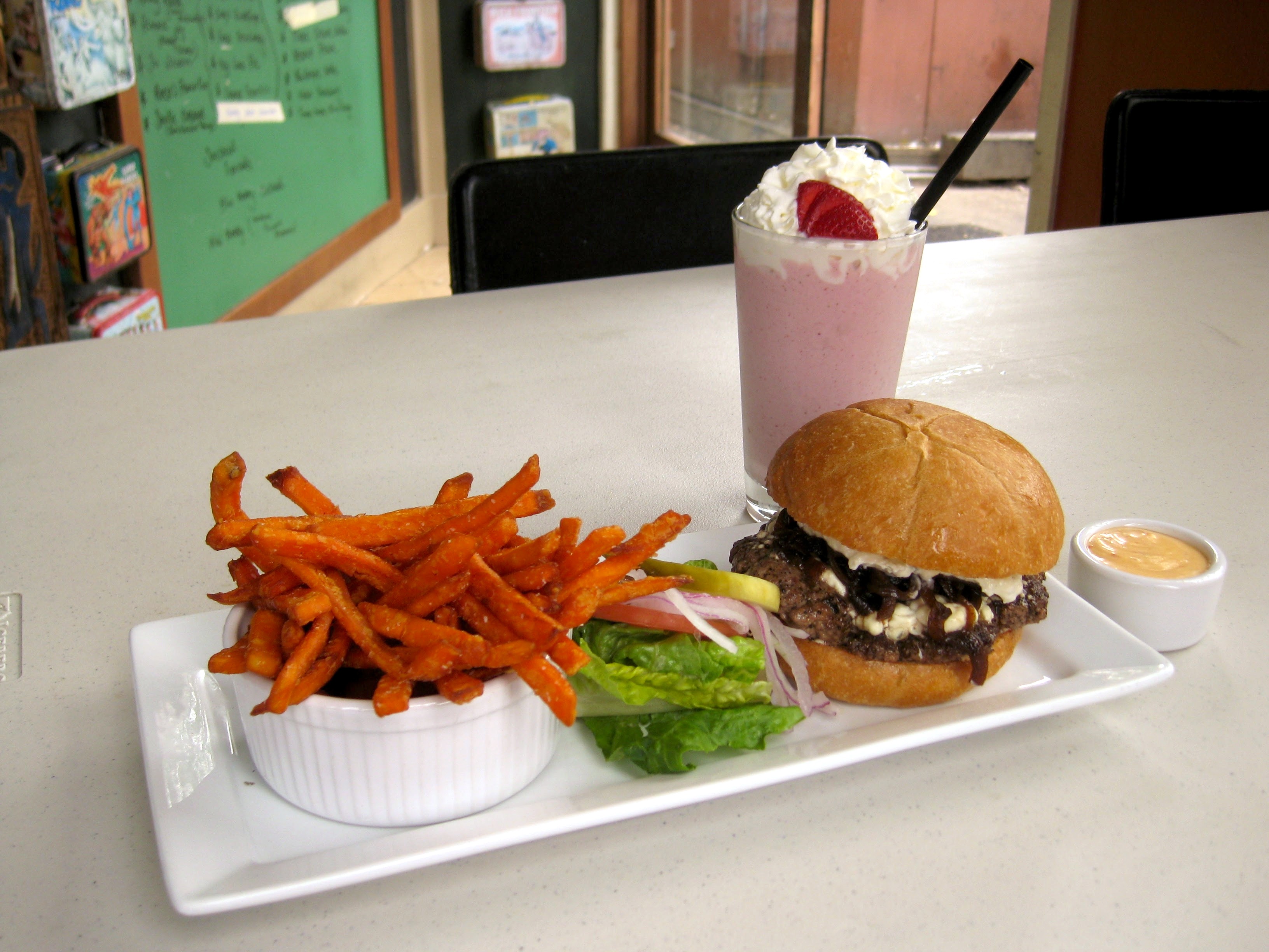 Delicious Duo: The Perfect Burger and Shake Combo