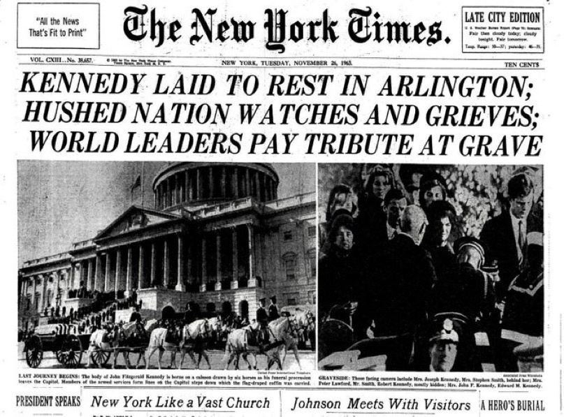 Honoring President John F. Kennedy's Resting Place with Full Military Honors on November 25, 1963