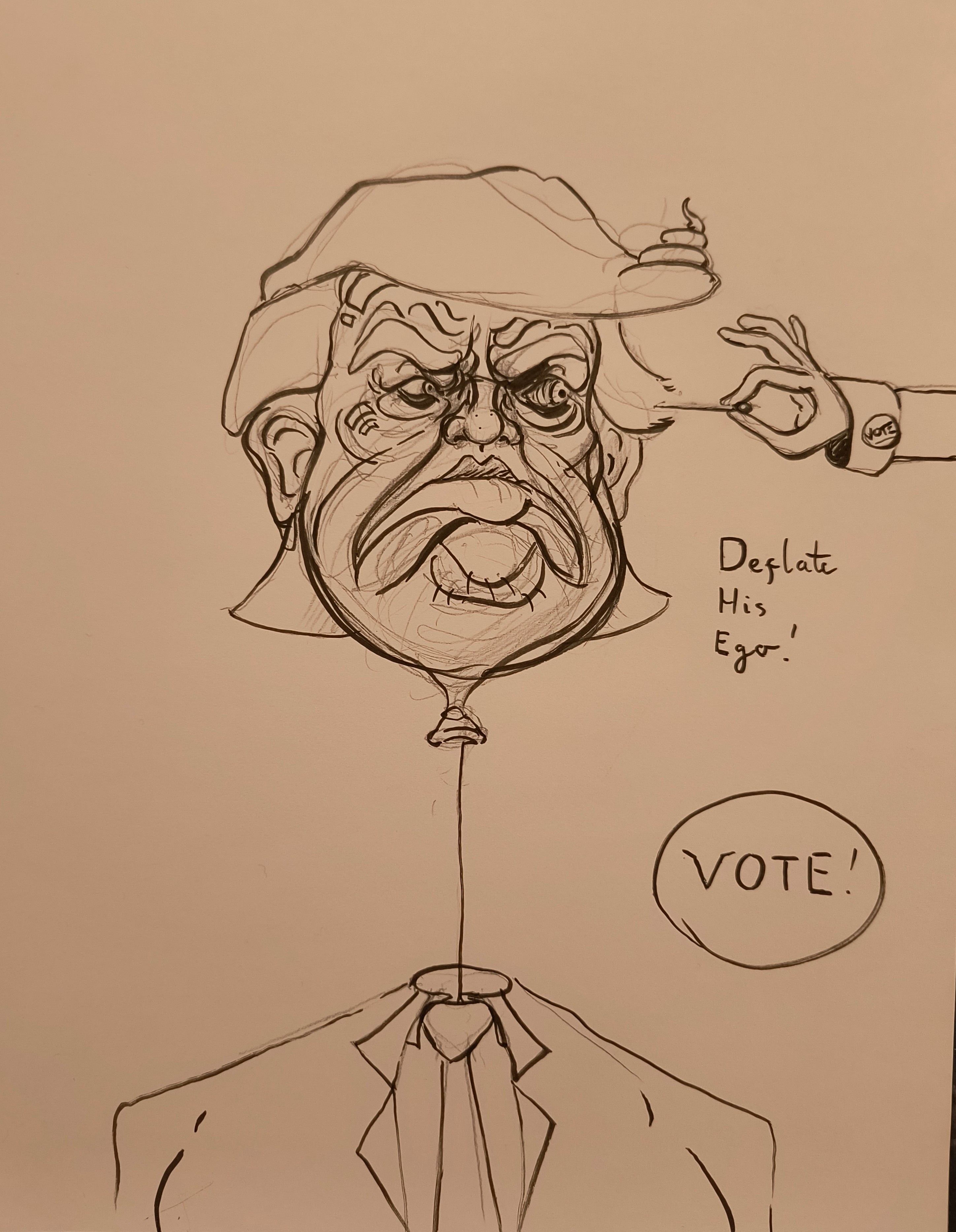 A rough sketch capturing the essence of Trump's ego