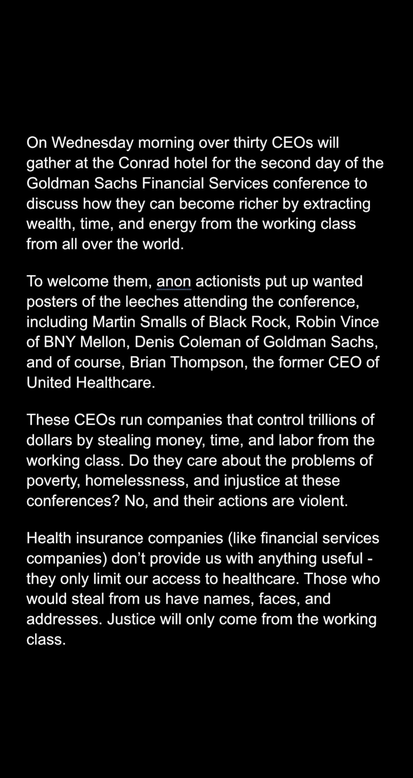 Those who steal from us have names, faces, and addresses; true justice lies with the working class.