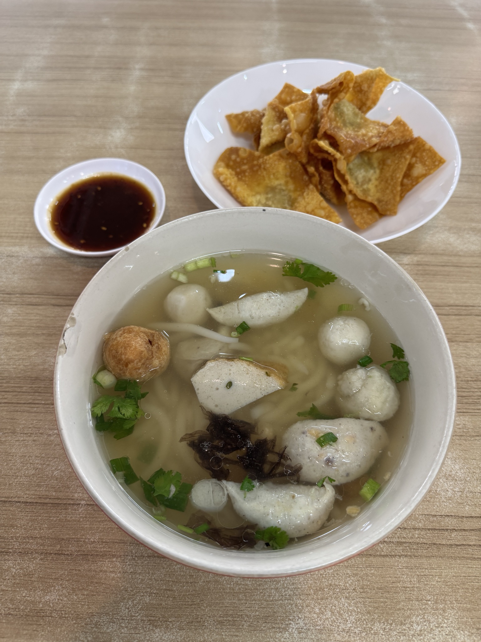 Enjoying a Simple Noodle Soup Lunch in Vibrant Bangkok