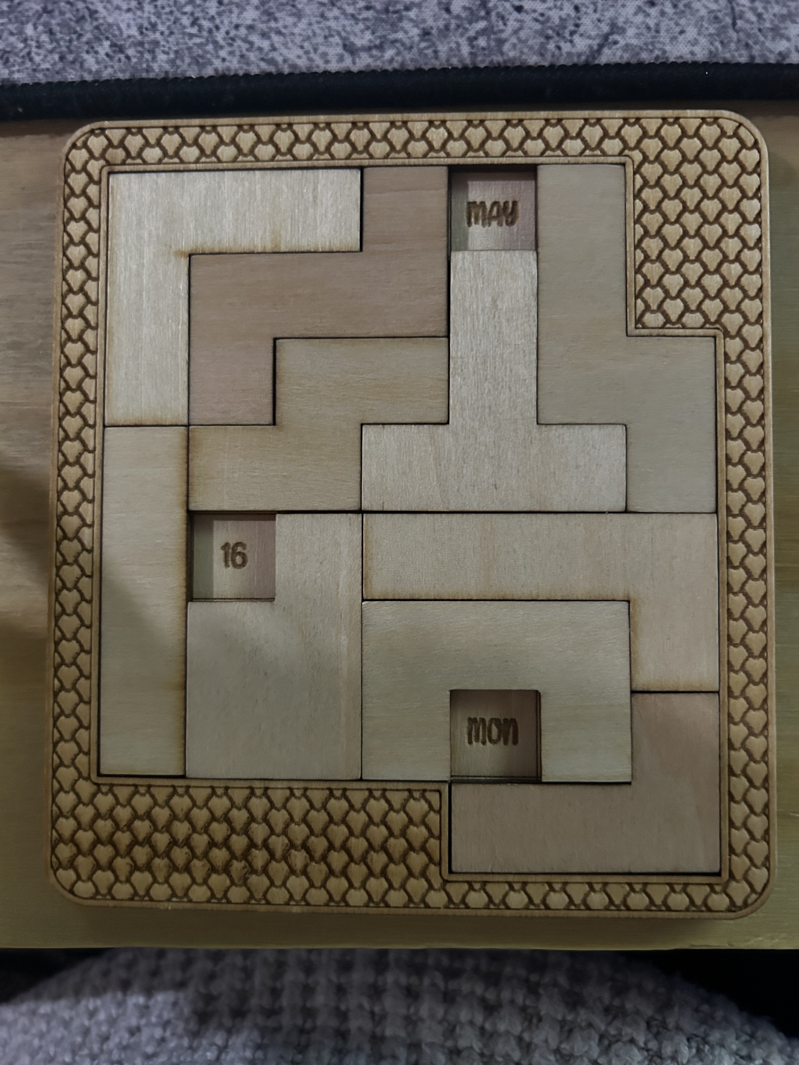 Laser Cut Puzzle Solutions for May 16th to May 22nd