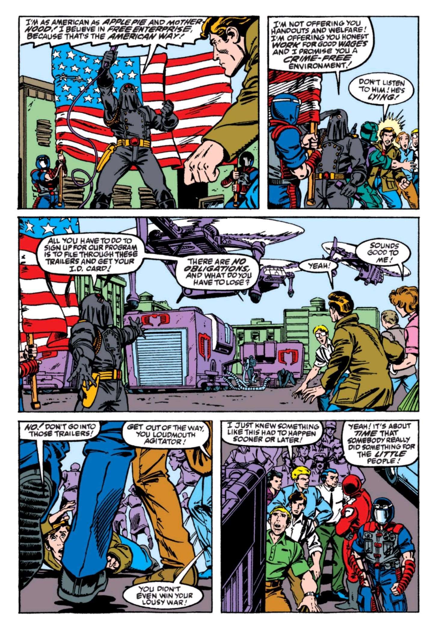 Cocooned in the embrace of an American flag...