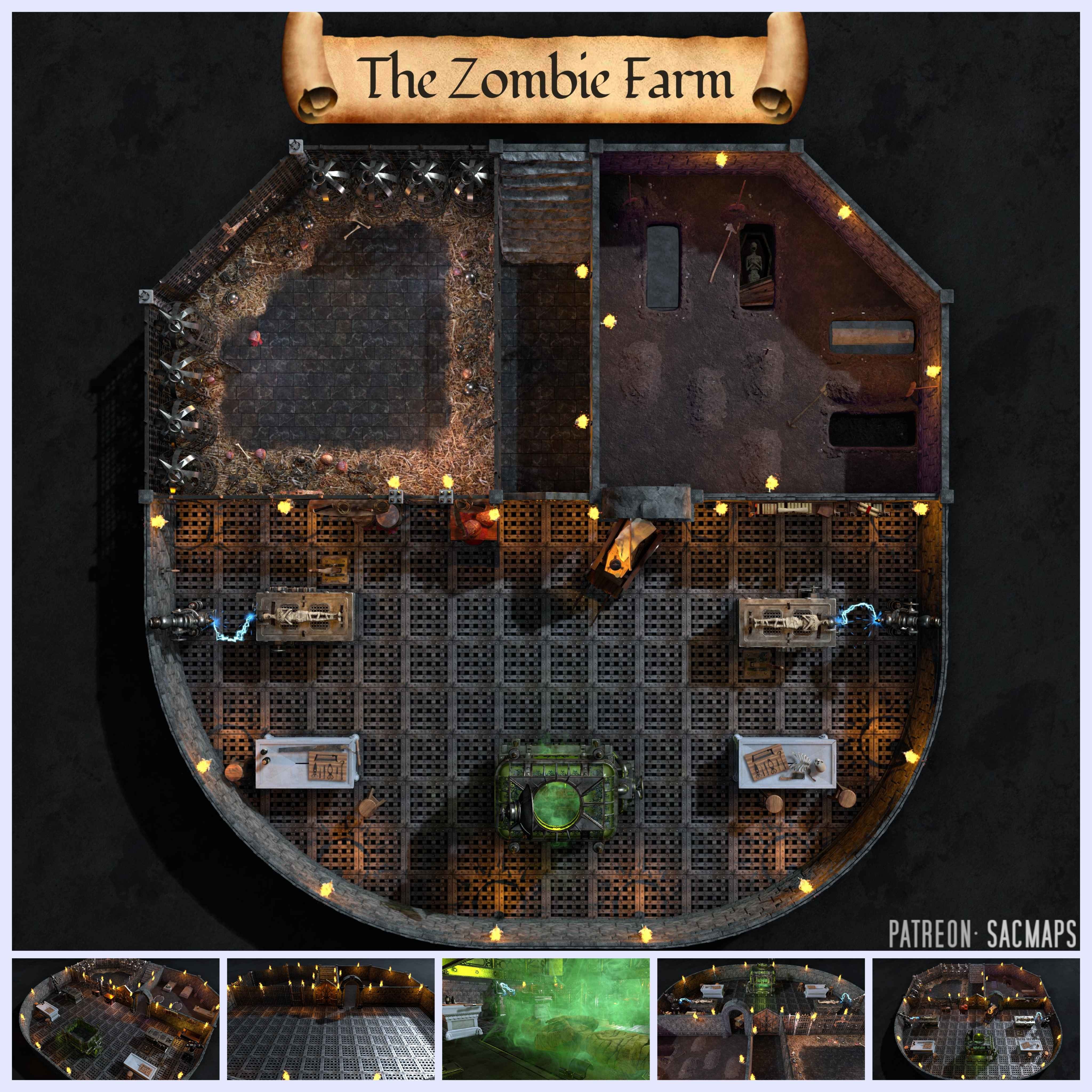 The Zombie Farm: Free DnD and TTRPG Maps