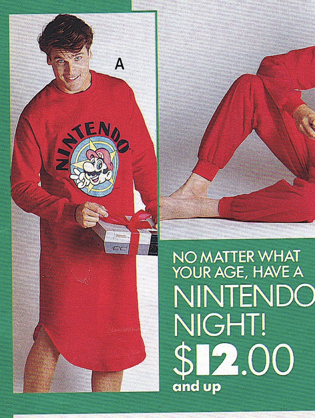 Throwback to 1989: Men's Nintendo Nightgown Advertisement from the Sears Catalog