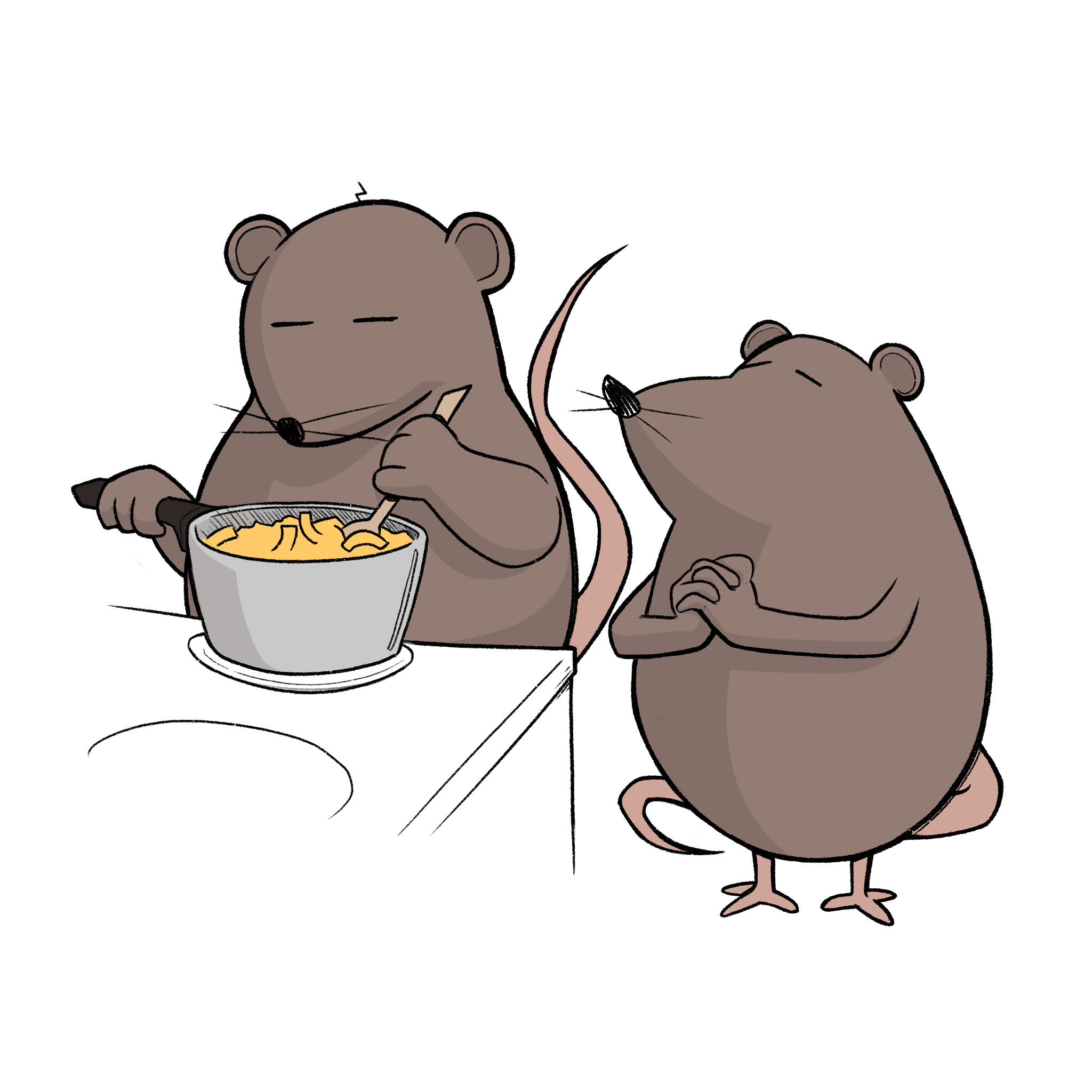 My artistic take on a mouse whipping up some tasty macaroni