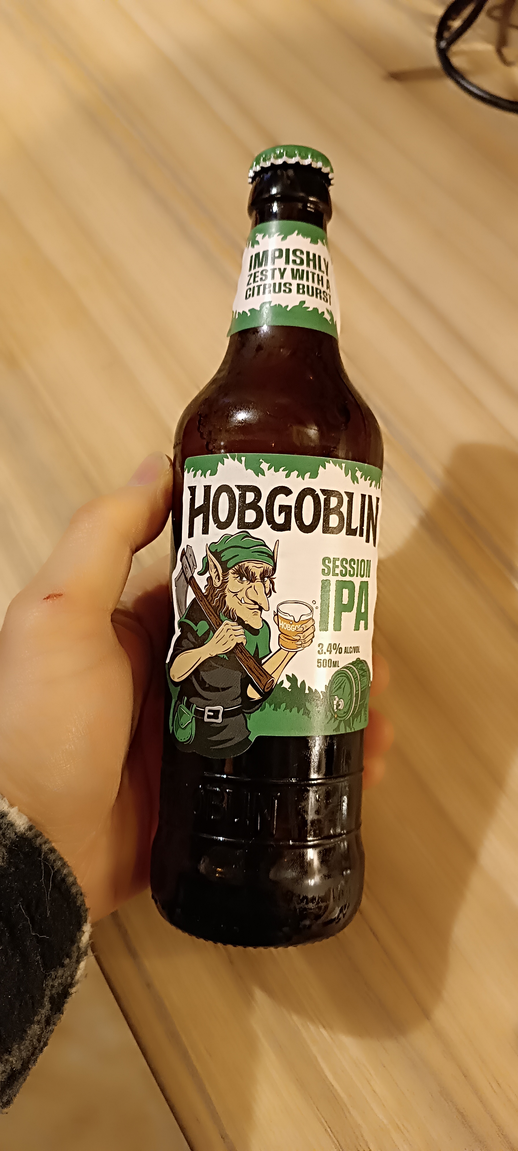 Sipping on Hobgoblin Session IPA