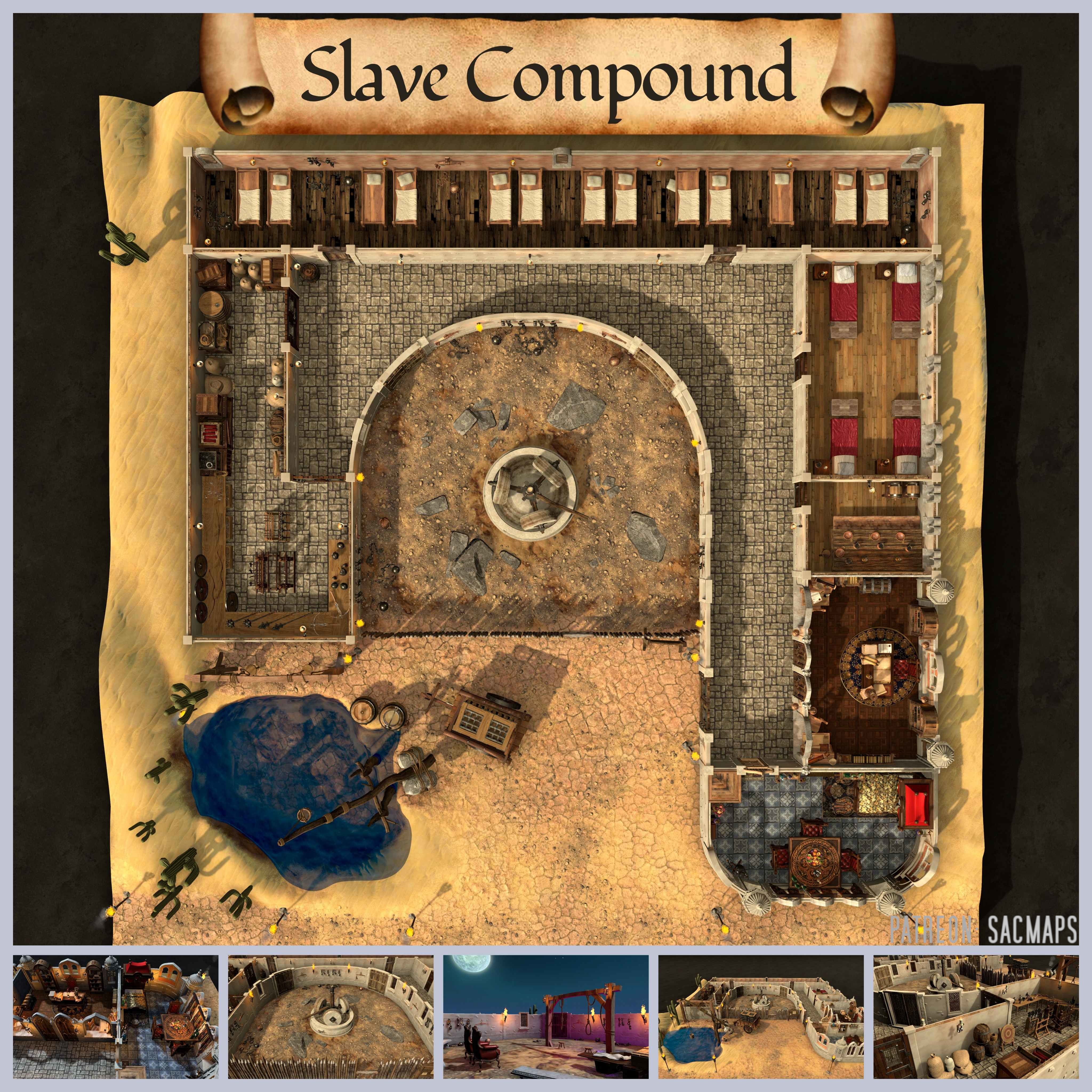 Explore The Slave Compound: Free DnD and TTRPG Maps for Your Adventures