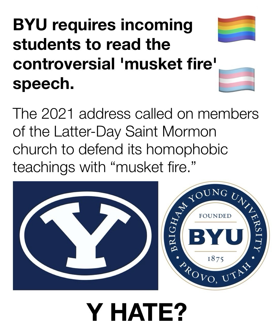 Are we really firing muskets at the LGBTQIA community?